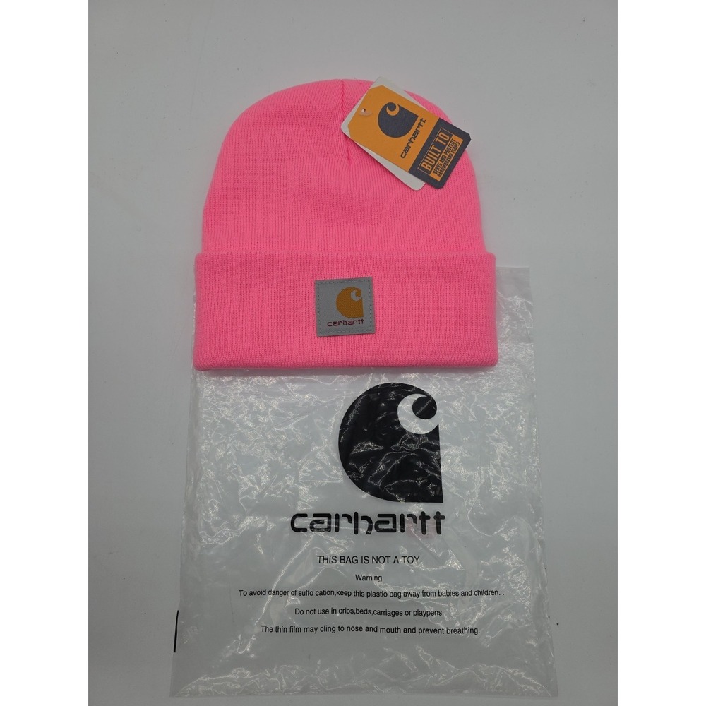 Carhartt Unisex Pink Knit Cuffed Beanie Hat  One Size NWT
